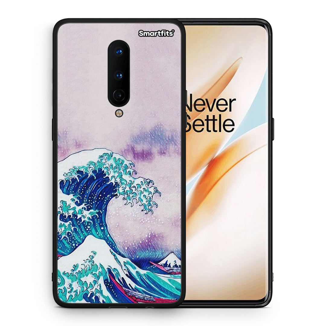 Θήκη OnePlus 8 Blue Waves από τη Smartfits με σχέδιο στο πίσω μέρος και μαύρο περίβλημα | OnePlus 8 Blue Waves case with colorful back and black bezels