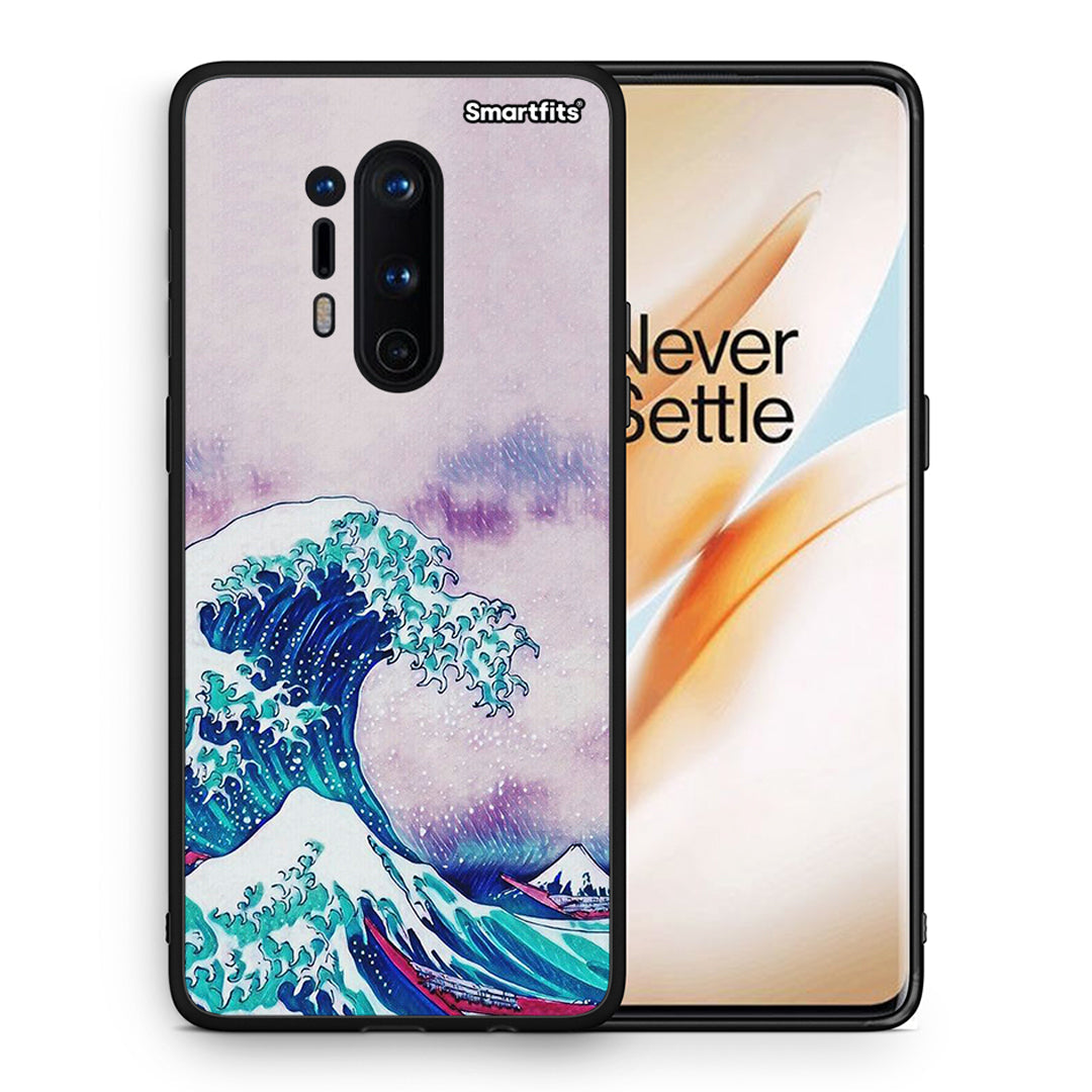 Θήκη OnePlus 8 Pro Blue Waves από τη Smartfits με σχέδιο στο πίσω μέρος και μαύρο περίβλημα | OnePlus 8 Pro Blue Waves case with colorful back and black bezels