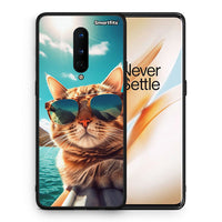 Thumbnail for Θήκη OnePlus 8 Summer Cat από τη Smartfits με σχέδιο στο πίσω μέρος και μαύρο περίβλημα | OnePlus 8 Summer Cat case with colorful back and black bezels