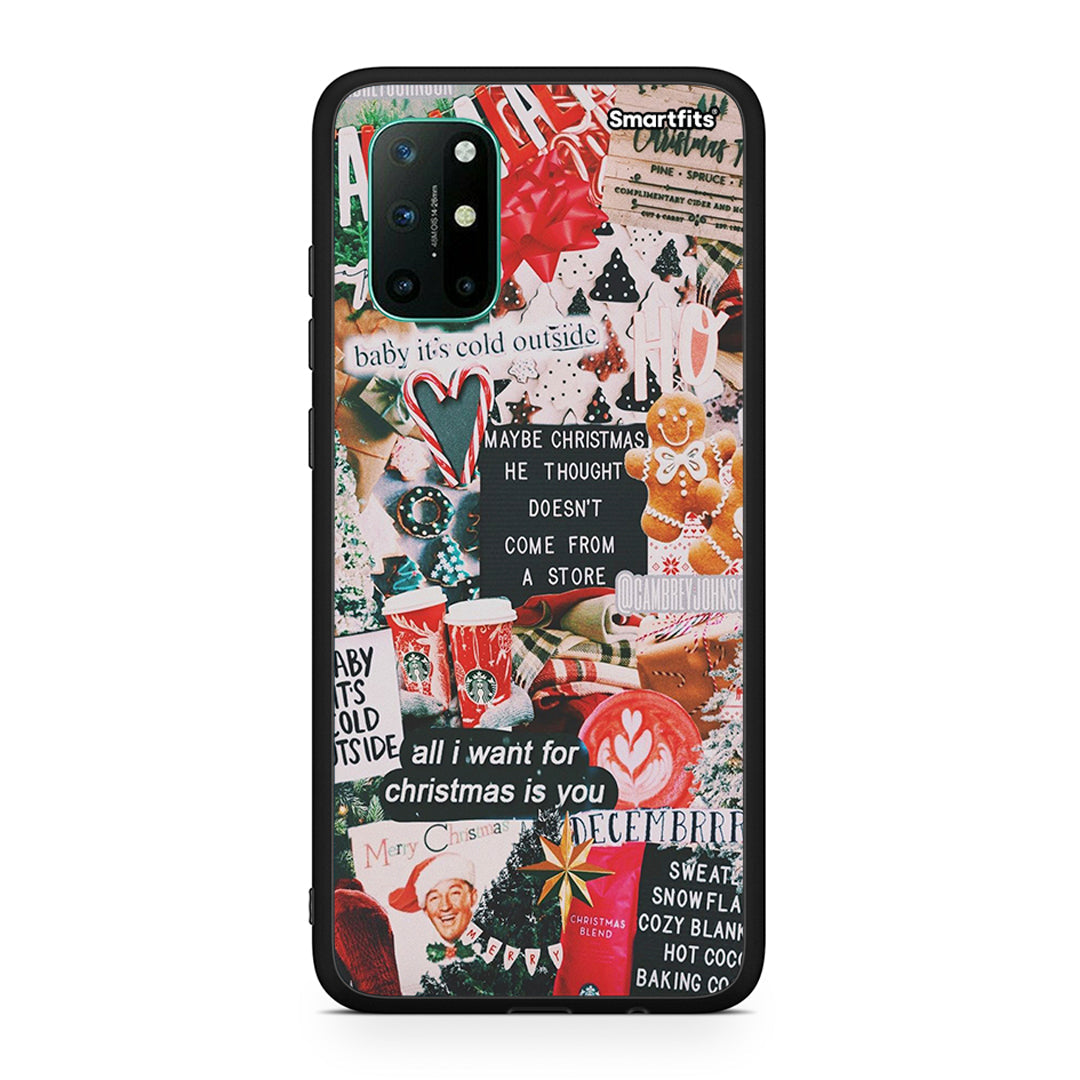 OnePlus 8T Christmas Happiness θήκη από τη Smartfits με σχέδιο στο πίσω μέρος και μαύρο περίβλημα | Smartphone case with colorful back and black bezels by Smartfits