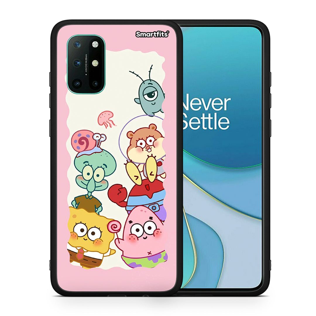 Θήκη OnePlus 8T Cute Companion από τη Smartfits με σχέδιο στο πίσω μέρος και μαύρο περίβλημα | OnePlus 8T Cute Companion case with colorful back and black bezels