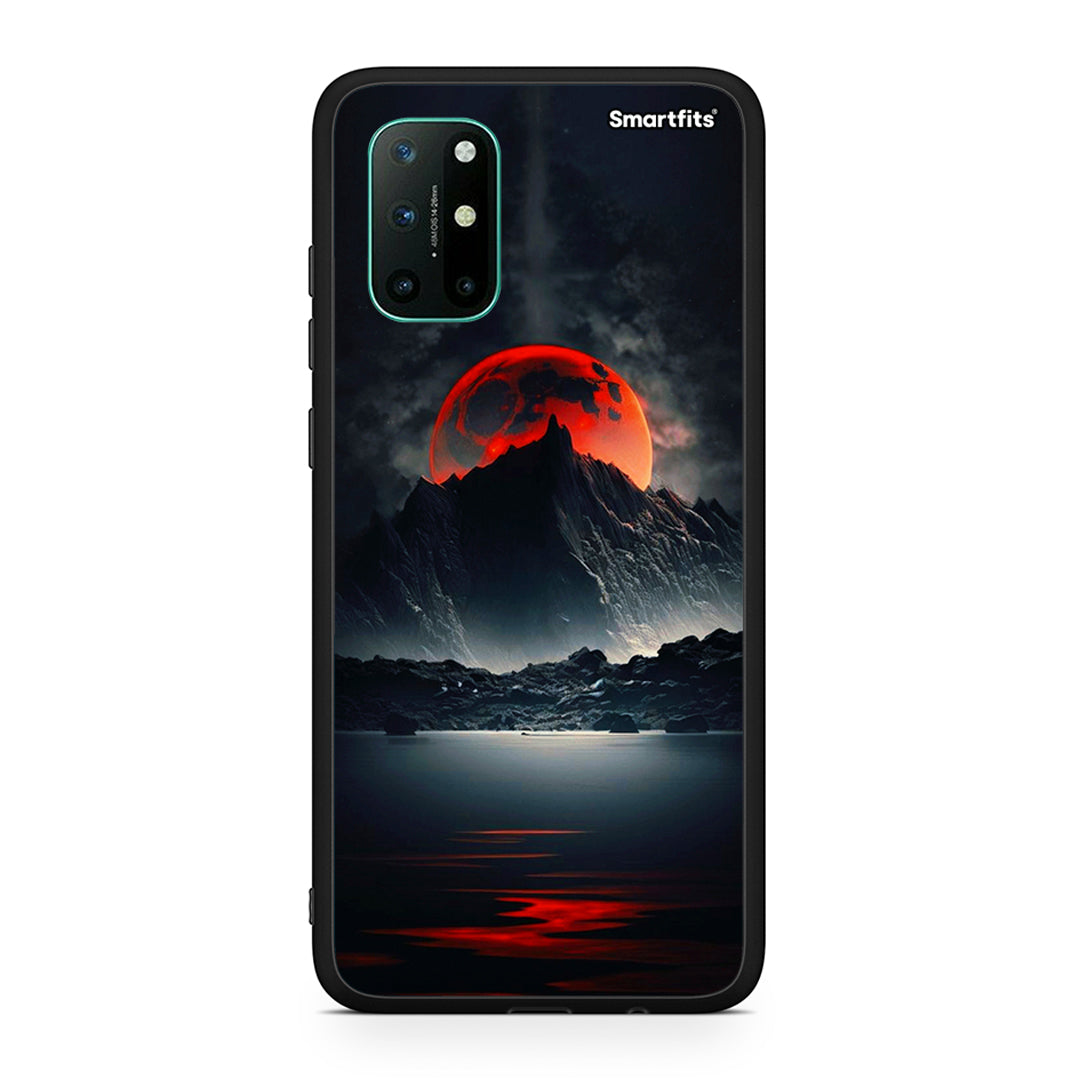 OnePlus 8T Red Full Moon θήκη από τη Smartfits με σχέδιο στο πίσω μέρος και μαύρο περίβλημα | Smartphone case with colorful back and black bezels by Smartfits