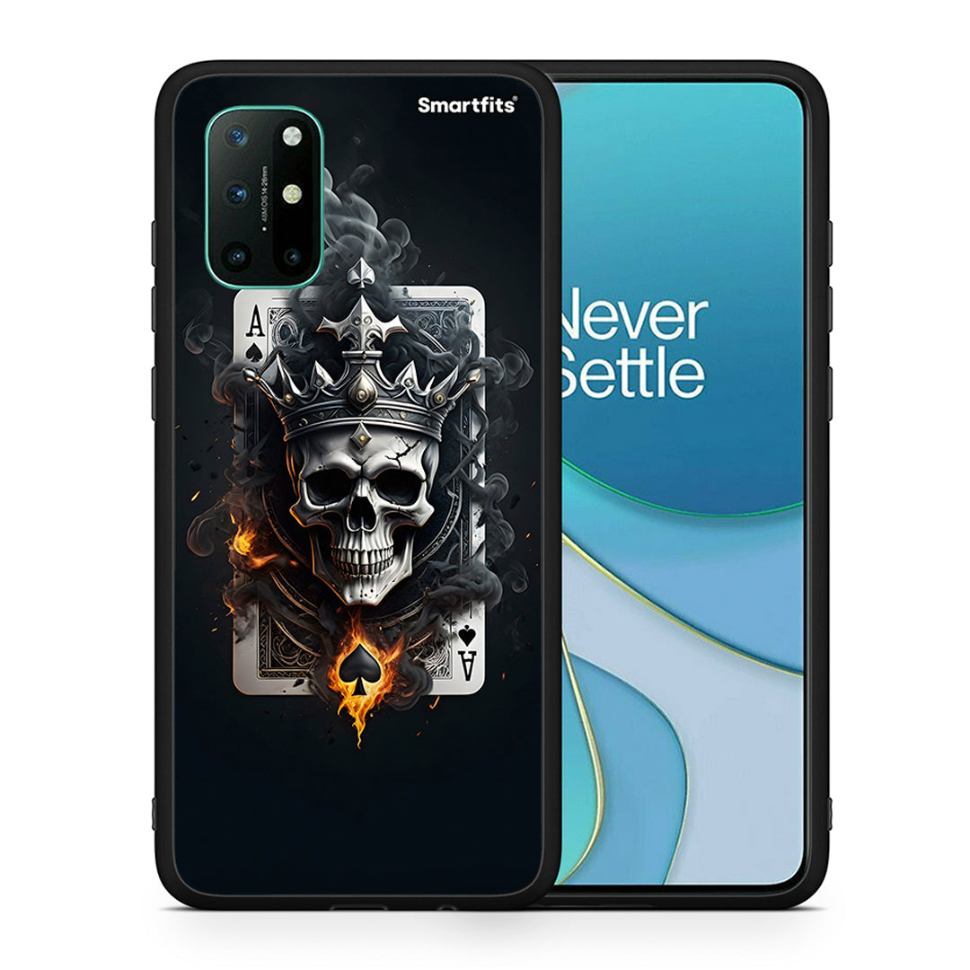 Θήκη OnePlus 8T Skull King Ace από τη Smartfits με σχέδιο στο πίσω μέρος και μαύρο περίβλημα | OnePlus 8T Skull King Ace case with colorful back and black bezels