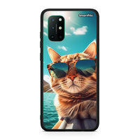 Thumbnail for OnePlus 8T Summer Cat θήκη από τη Smartfits με σχέδιο στο πίσω μέρος και μαύρο περίβλημα | Smartphone case with colorful back and black bezels by Smartfits