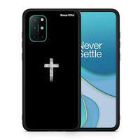 Thumbnail for Θήκη OnePlus 8T White Cross από τη Smartfits με σχέδιο στο πίσω μέρος και μαύρο περίβλημα | OnePlus 8T White Cross case with colorful back and black bezels