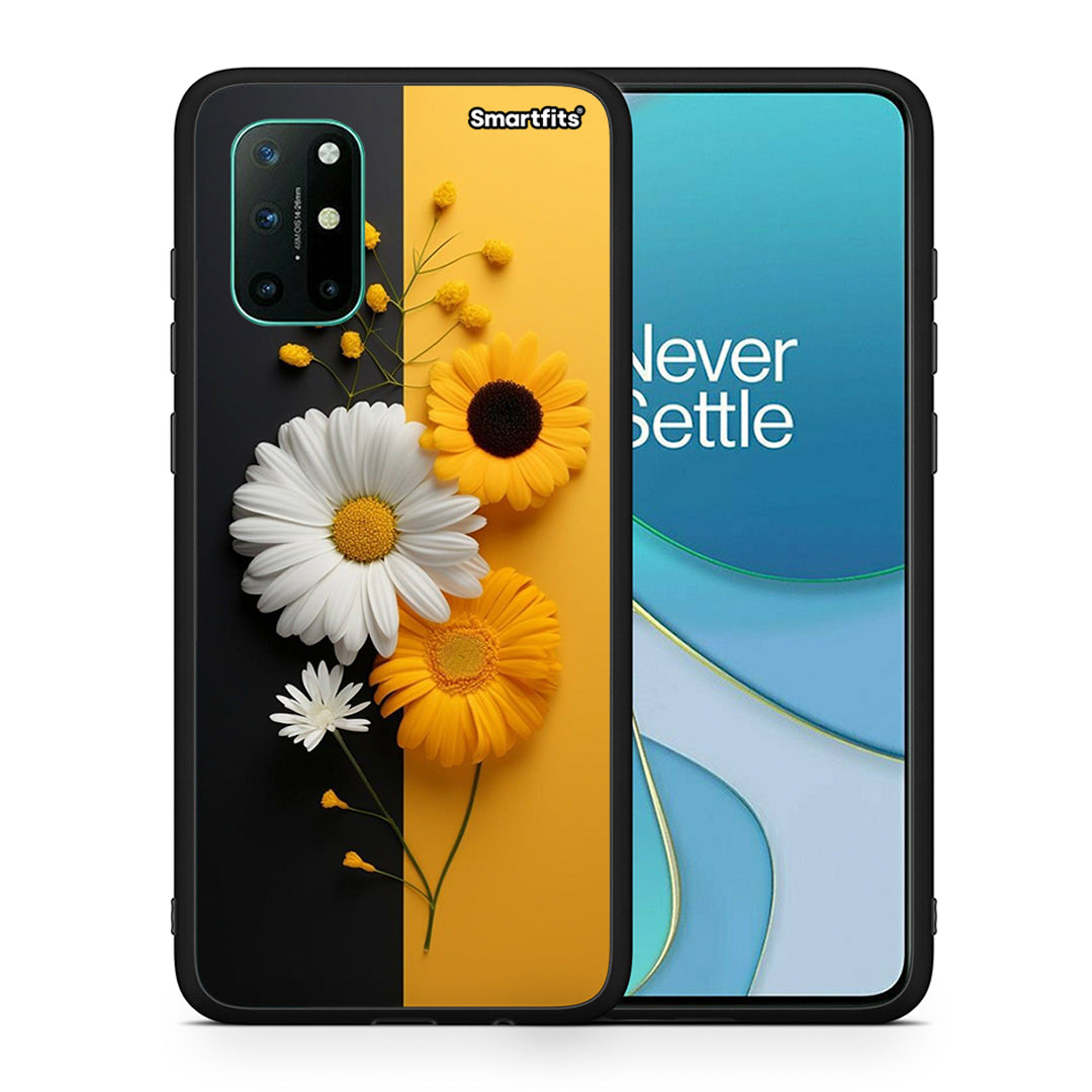 Θήκη OnePlus 8T Yellow Daisies από τη Smartfits με σχέδιο στο πίσω μέρος και μαύρο περίβλημα | OnePlus 8T Yellow Daisies case with colorful back and black bezels