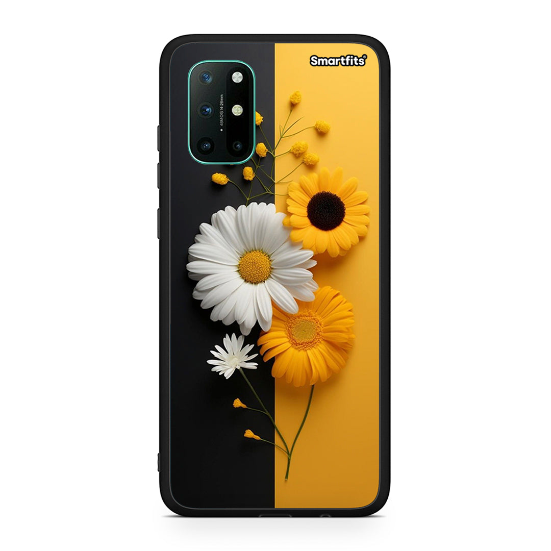 OnePlus 8T Yellow Daisies θήκη από τη Smartfits με σχέδιο στο πίσω μέρος και μαύρο περίβλημα | Smartphone case with colorful back and black bezels by Smartfits