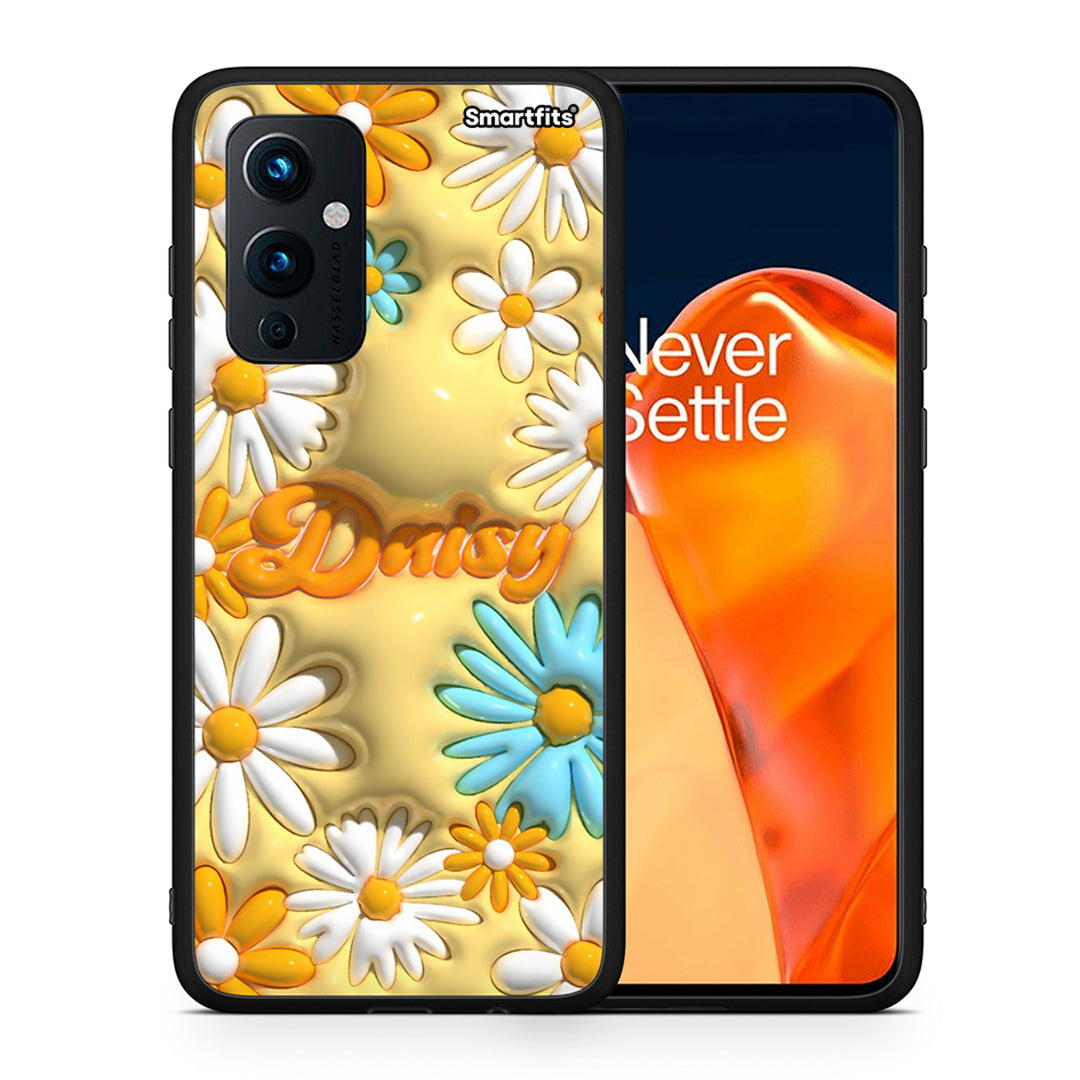 Θήκη OnePlus 9 Bubble Daisies από τη Smartfits με σχέδιο στο πίσω μέρος και μαύρο περίβλημα | OnePlus 9 Bubble Daisies case with colorful back and black bezels