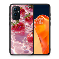 Thumbnail for Θήκη OnePlus 9 Juicy Strawberries από τη Smartfits με σχέδιο στο πίσω μέρος και μαύρο περίβλημα | OnePlus 9 Juicy Strawberries case with colorful back and black bezels