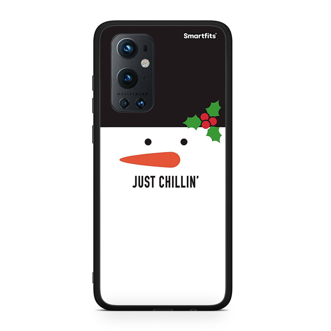 OnePlus 9 Pro Christmas Chillin θήκη από τη Smartfits με σχέδιο στο πίσω μέρος και μαύρο περίβλημα | Smartphone case with colorful back and black bezels by Smartfits