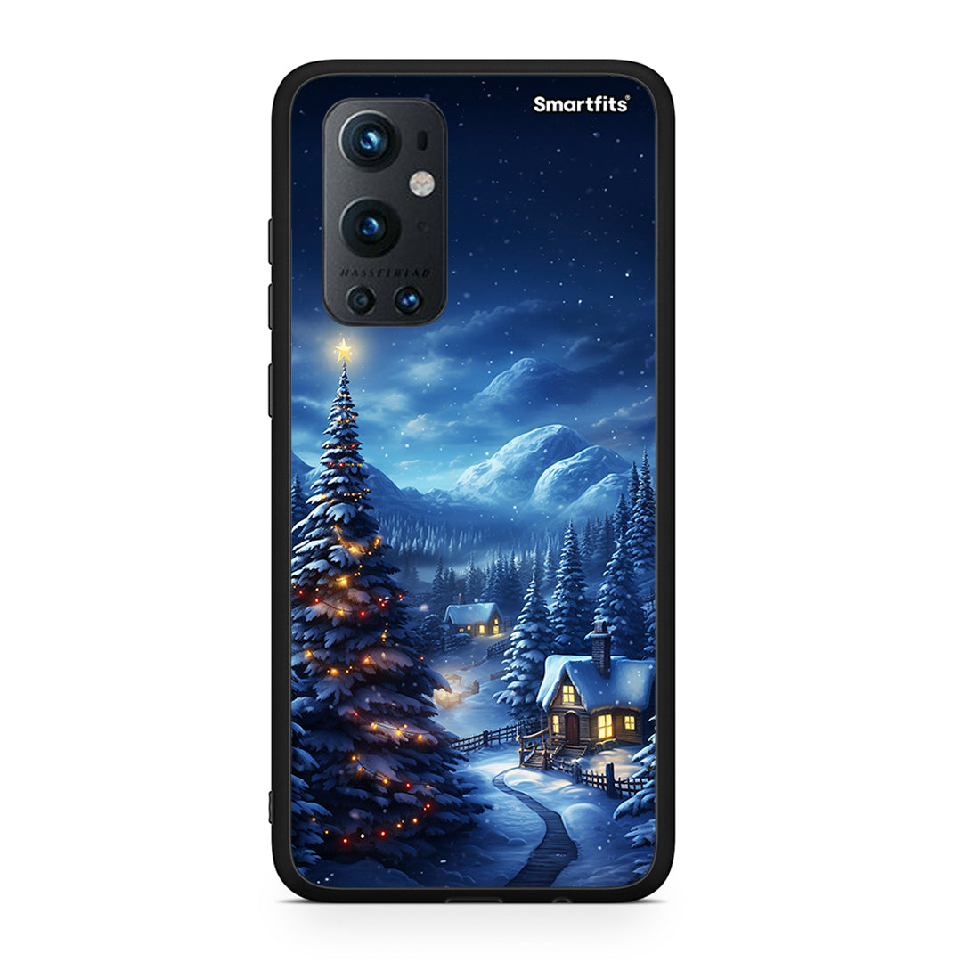 OnePlus 9 Pro Christmas Scenery θήκη από τη Smartfits με σχέδιο στο πίσω μέρος και μαύρο περίβλημα | Smartphone case with colorful back and black bezels by Smartfits