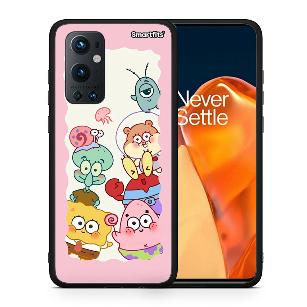 Θήκη OnePlus 9 Pro Cute Companion από τη Smartfits με σχέδιο στο πίσω μέρος και μαύρο περίβλημα | OnePlus 9 Pro Cute Companion case with colorful back and black bezels