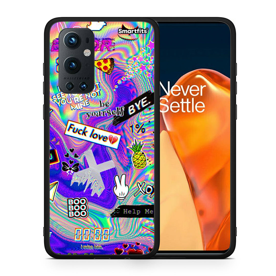 Θήκη OnePlus 9 Pro Game Over από τη Smartfits με σχέδιο στο πίσω μέρος και μαύρο περίβλημα | OnePlus 9 Pro Game Over case with colorful back and black bezels