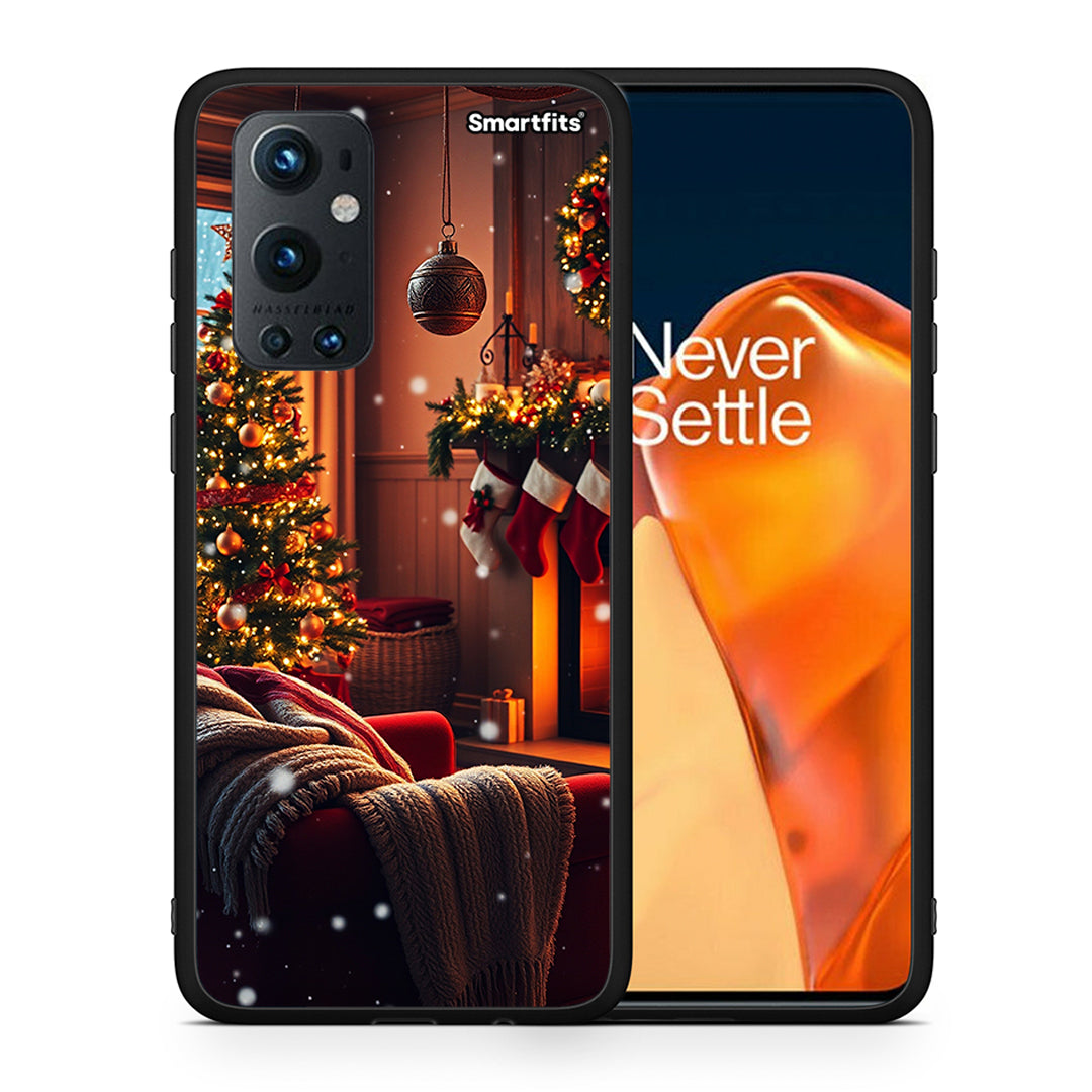 Θήκη OnePlus 9 Pro Home For Christmas από τη Smartfits με σχέδιο στο πίσω μέρος και μαύρο περίβλημα | OnePlus 9 Pro Home For Christmas case with colorful back and black bezels