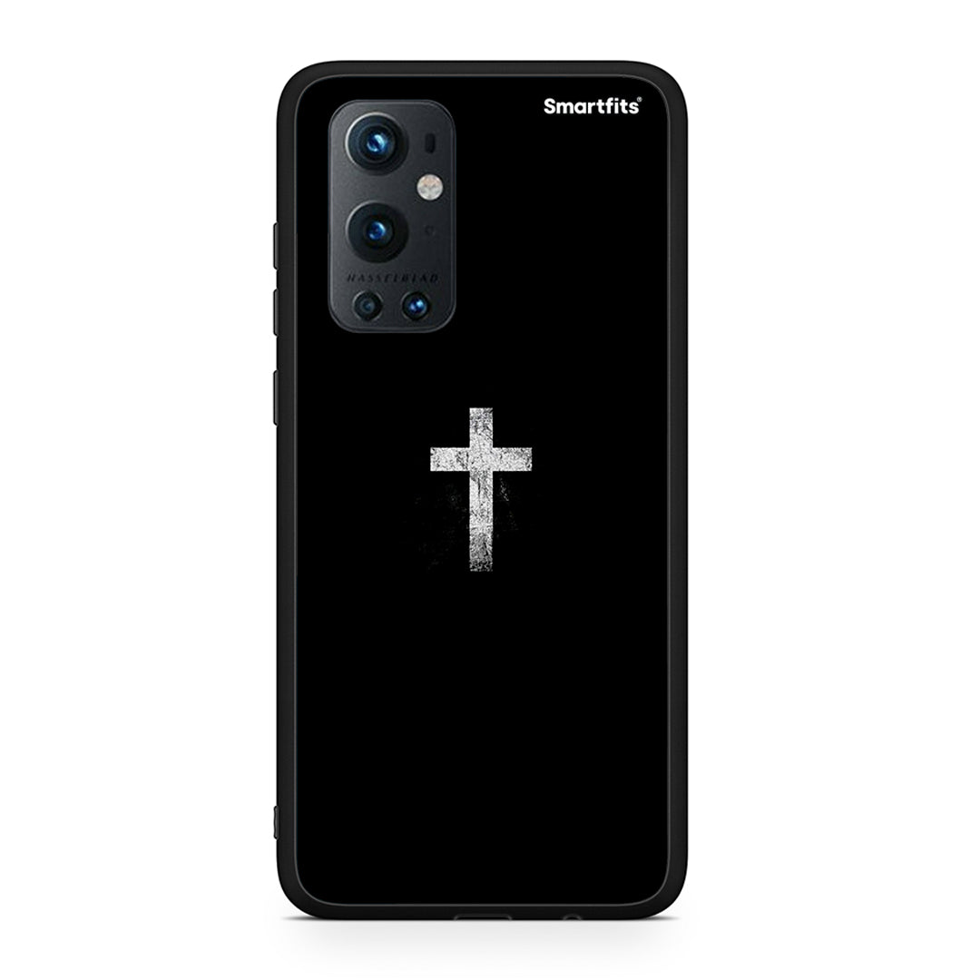 OnePlus 9 Pro White Cross θήκη από τη Smartfits με σχέδιο στο πίσω μέρος και μαύρο περίβλημα | Smartphone case with colorful back and black bezels by Smartfits