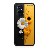 Thumbnail for OnePlus 9 Yellow Daisies θήκη από τη Smartfits με σχέδιο στο πίσω μέρος και μαύρο περίβλημα | Smartphone case with colorful back and black bezels by Smartfits