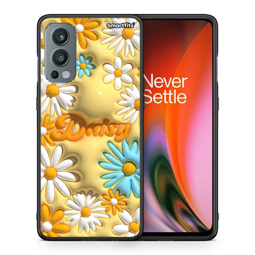 Θήκη OnePlus Nord 2 5G Bubble Daisies από τη Smartfits με σχέδιο στο πίσω μέρος και μαύρο περίβλημα | OnePlus Nord 2 5G Bubble Daisies case with colorful back and black bezels