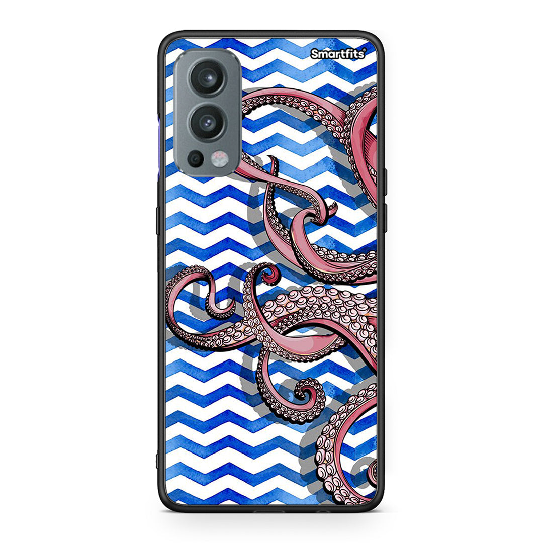 OnePlus Nord 2 5G Chevron Devilfish θήκη από τη Smartfits με σχέδιο στο πίσω μέρος και μαύρο περίβλημα | Smartphone case with colorful back and black bezels by Smartfits