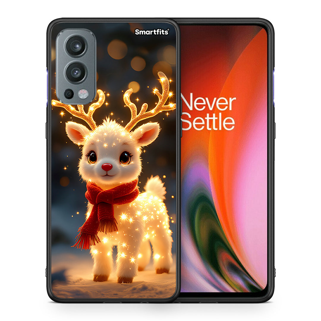 Θήκη OnePlus Nord 2 5G Christmas Cutie από τη Smartfits με σχέδιο στο πίσω μέρος και μαύρο περίβλημα | OnePlus Nord 2 5G Christmas Cutie case with colorful back and black bezels