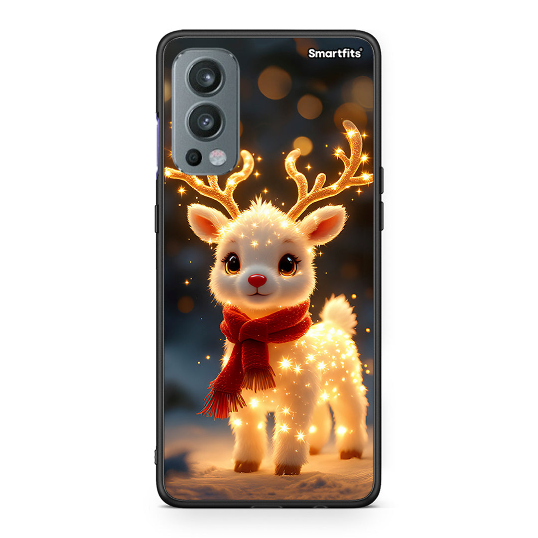 OnePlus Nord 2 5G Christmas Cutie θήκη από τη Smartfits με σχέδιο στο πίσω μέρος και μαύρο περίβλημα | Smartphone case with colorful back and black bezels by Smartfits