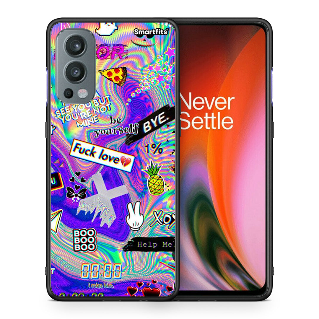 Θήκη OnePlus Nord 2 5G Game Over από τη Smartfits με σχέδιο στο πίσω μέρος και μαύρο περίβλημα | OnePlus Nord 2 5G Game Over case with colorful back and black bezels