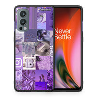 Thumbnail for Θήκη OnePlus Nord 2 5G Purple Aesthetic Collage από τη Smartfits με σχέδιο στο πίσω μέρος και μαύρο περίβλημα | OnePlus Nord 2 5G Purple Aesthetic Collage case with colorful back and black bezels