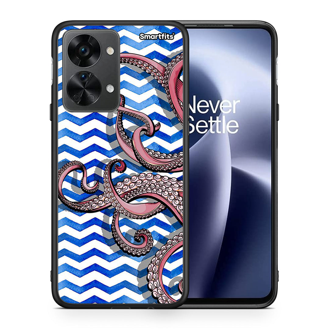 Θήκη OnePlus Nord 2T Chevron Devilfish από τη Smartfits με σχέδιο στο πίσω μέρος και μαύρο περίβλημα | OnePlus Nord 2T Chevron Devilfish case with colorful back and black bezels