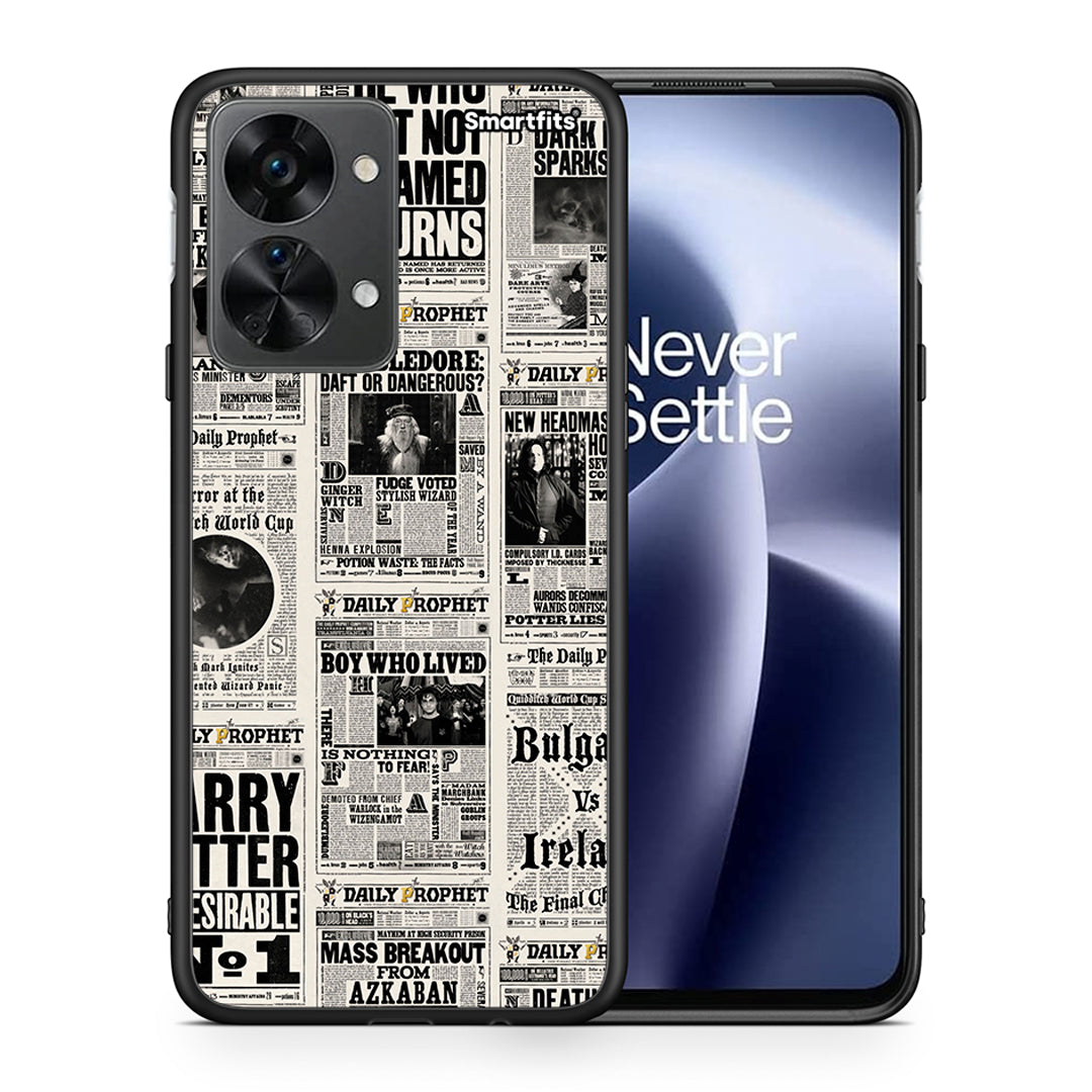 Θήκη OnePlus Nord 2T Harry Paper από τη Smartfits με σχέδιο στο πίσω μέρος και μαύρο περίβλημα | OnePlus Nord 2T Harry Paper case with colorful back and black bezels