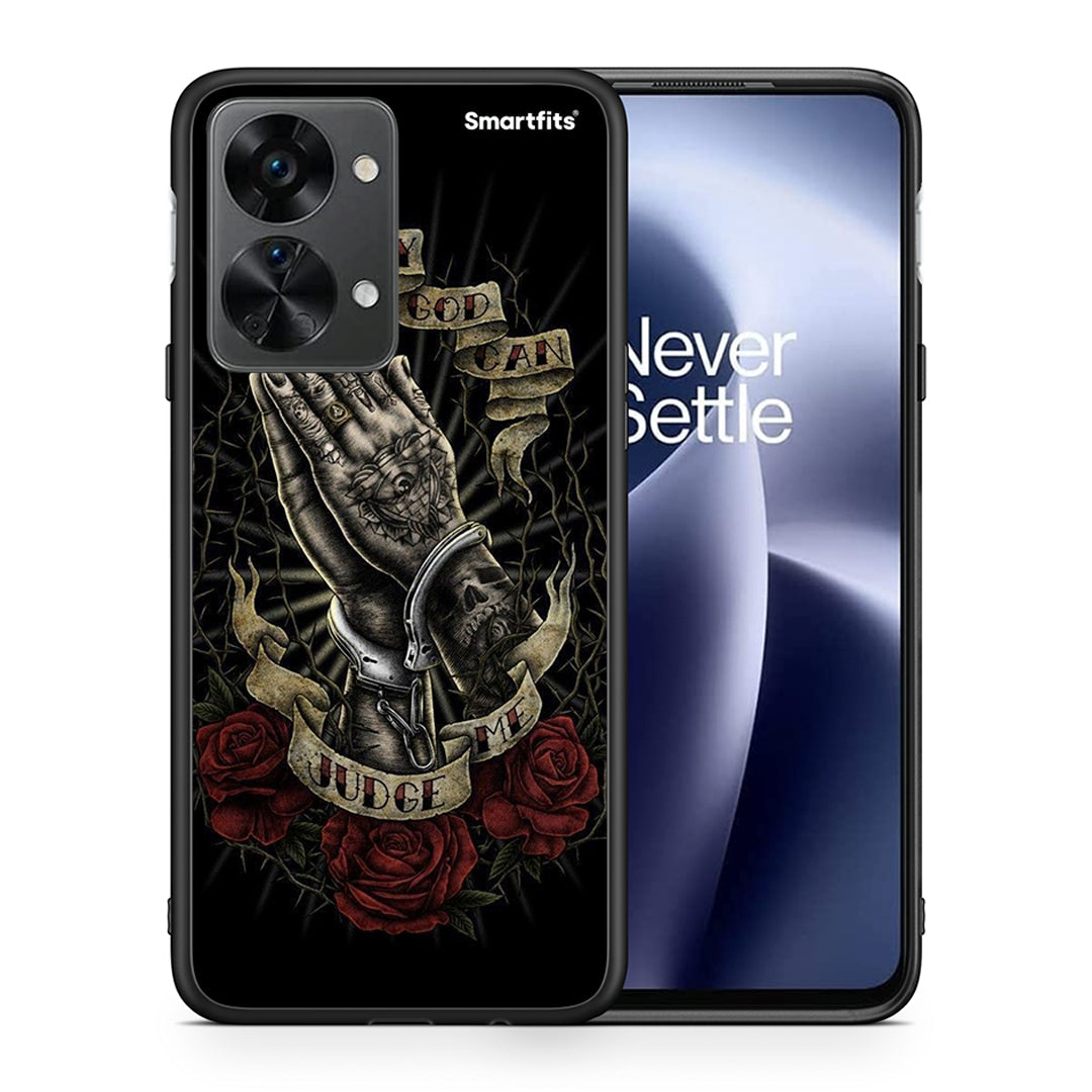 Θήκη OnePlus Nord 2T Judge By God από τη Smartfits με σχέδιο στο πίσω μέρος και μαύρο περίβλημα | OnePlus Nord 2T Judge By God case with colorful back and black bezels