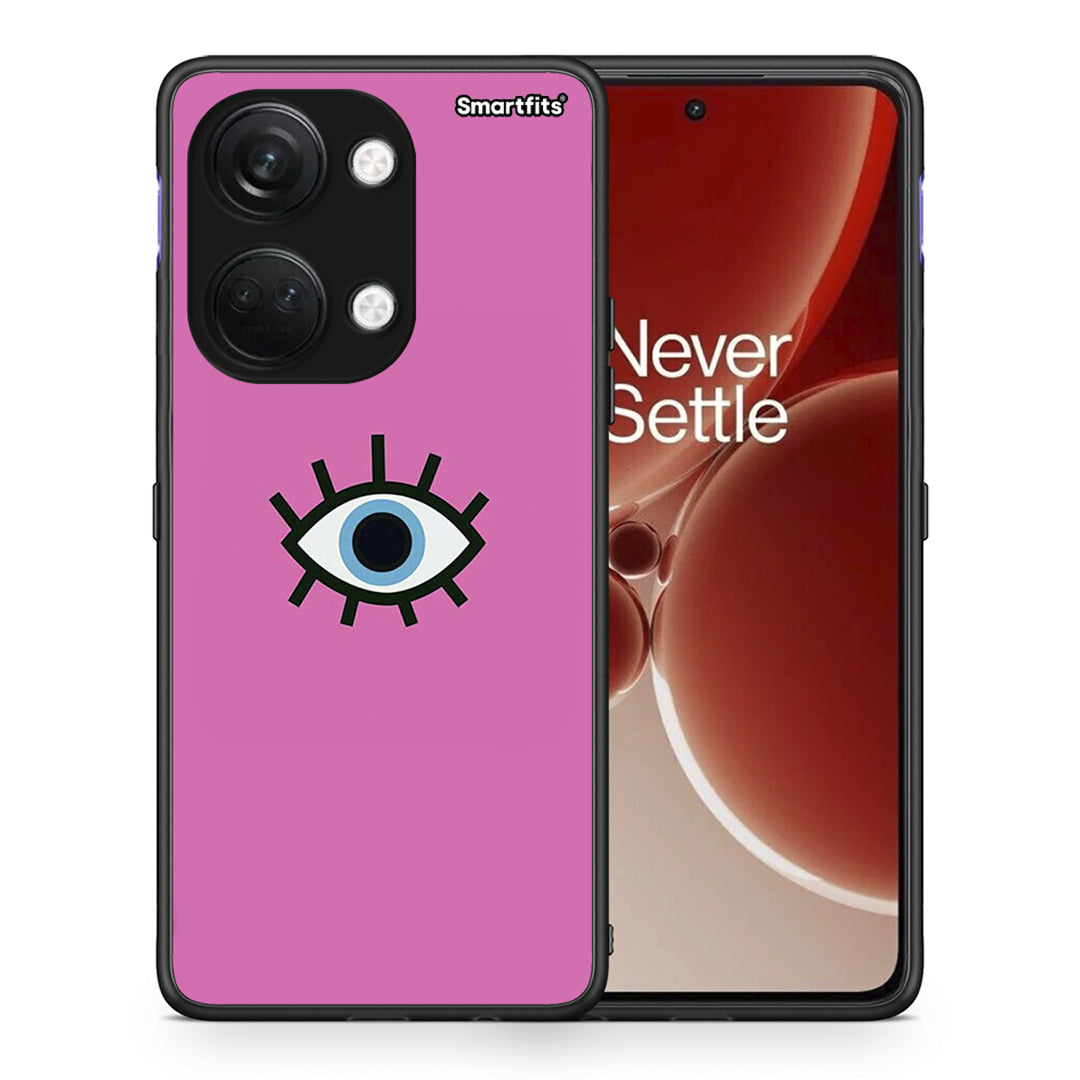 Θήκη OnePlus Nord 3 Blue Eye Pink από τη Smartfits με σχέδιο στο πίσω μέρος και μαύρο περίβλημα | OnePlus Nord 3 Blue Eye Pink case with colorful back and black bezels
