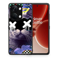 Thumbnail for Θήκη OnePlus Nord 3 Cat Collage από τη Smartfits με σχέδιο στο πίσω μέρος και μαύρο περίβλημα | OnePlus Nord 3 Cat Collage case with colorful back and black bezels