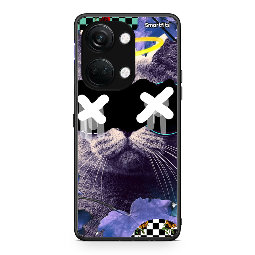 OnePlus Nord 3 Cat Collage θήκη από τη Smartfits με σχέδιο στο πίσω μέρος και μαύρο περίβλημα | Smartphone case with colorful back and black bezels by Smartfits