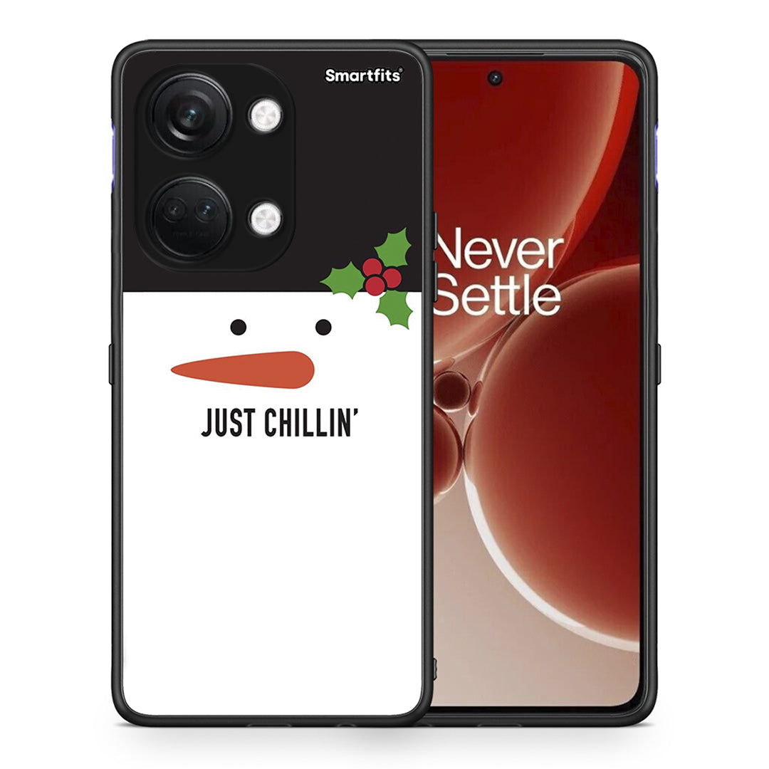 Θήκη OnePlus Nord 3 Christmas Chillin από τη Smartfits με σχέδιο στο πίσω μέρος και μαύρο περίβλημα | OnePlus Nord 3 Christmas Chillin case with colorful back and black bezels