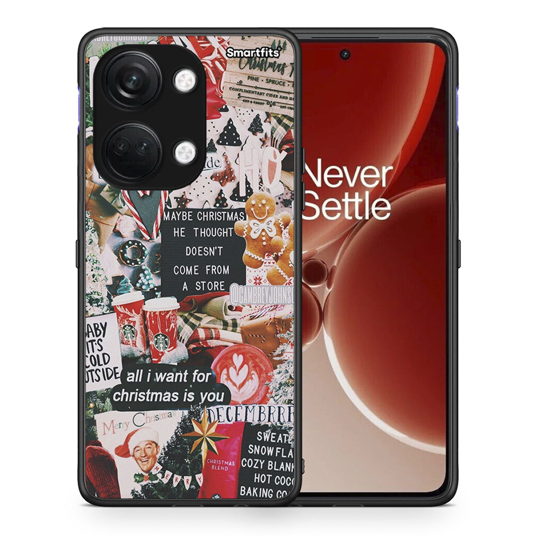 Θήκη OnePlus Nord 3 Christmas Happiness από τη Smartfits με σχέδιο στο πίσω μέρος και μαύρο περίβλημα | OnePlus Nord 3 Christmas Happiness case with colorful back and black bezels