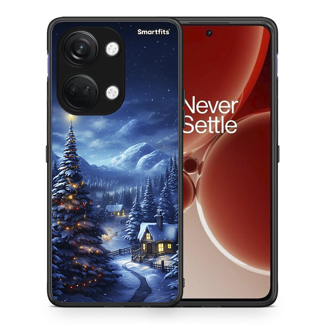 Θήκη OnePlus Nord 3 Christmas Scenery από τη Smartfits με σχέδιο στο πίσω μέρος και μαύρο περίβλημα | OnePlus Nord 3 Christmas Scenery case with colorful back and black bezels