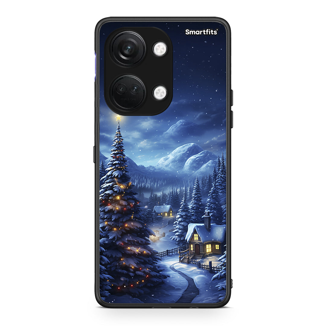 OnePlus Nord 3 Christmas Scenery θήκη από τη Smartfits με σχέδιο στο πίσω μέρος και μαύρο περίβλημα | Smartphone case with colorful back and black bezels by Smartfits