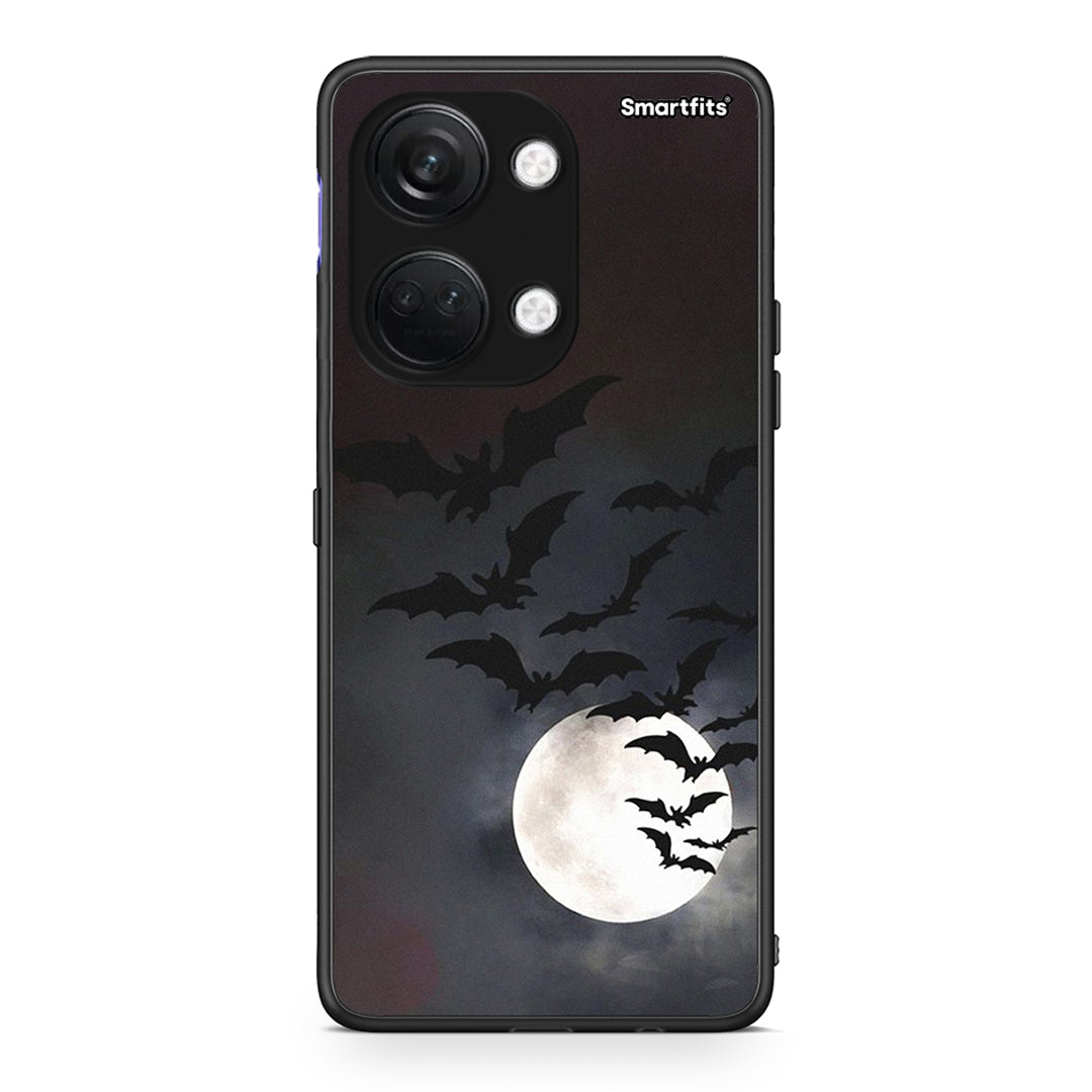 OnePlus Nord 3 Halloween Bat Night Θήκη από τη Smartfits με σχέδιο στο πίσω μέρος και μαύρο περίβλημα | Smartphone case with colorful back and black bezels by Smartfits