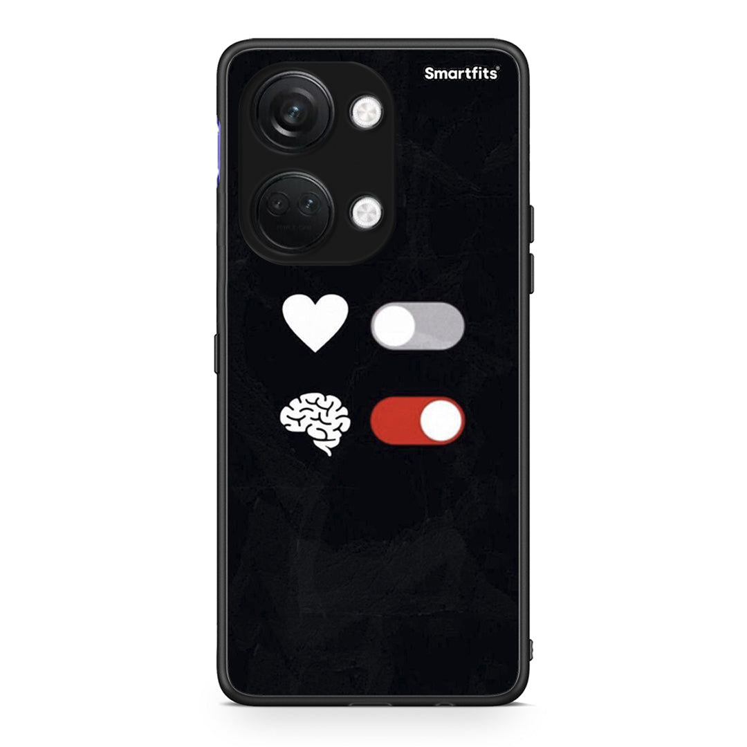 OnePlus Nord 3 Heart Vs Brain Θήκη Αγίου Βαλεντίνου από τη Smartfits με σχέδιο στο πίσω μέρος και μαύρο περίβλημα | Smartphone case with colorful back and black bezels by Smartfits