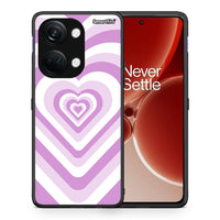 Thumbnail for Θήκη OnePlus Nord 3 Lilac Hearts από τη Smartfits με σχέδιο στο πίσω μέρος και μαύρο περίβλημα | OnePlus Nord 3 Lilac Hearts case with colorful back and black bezels