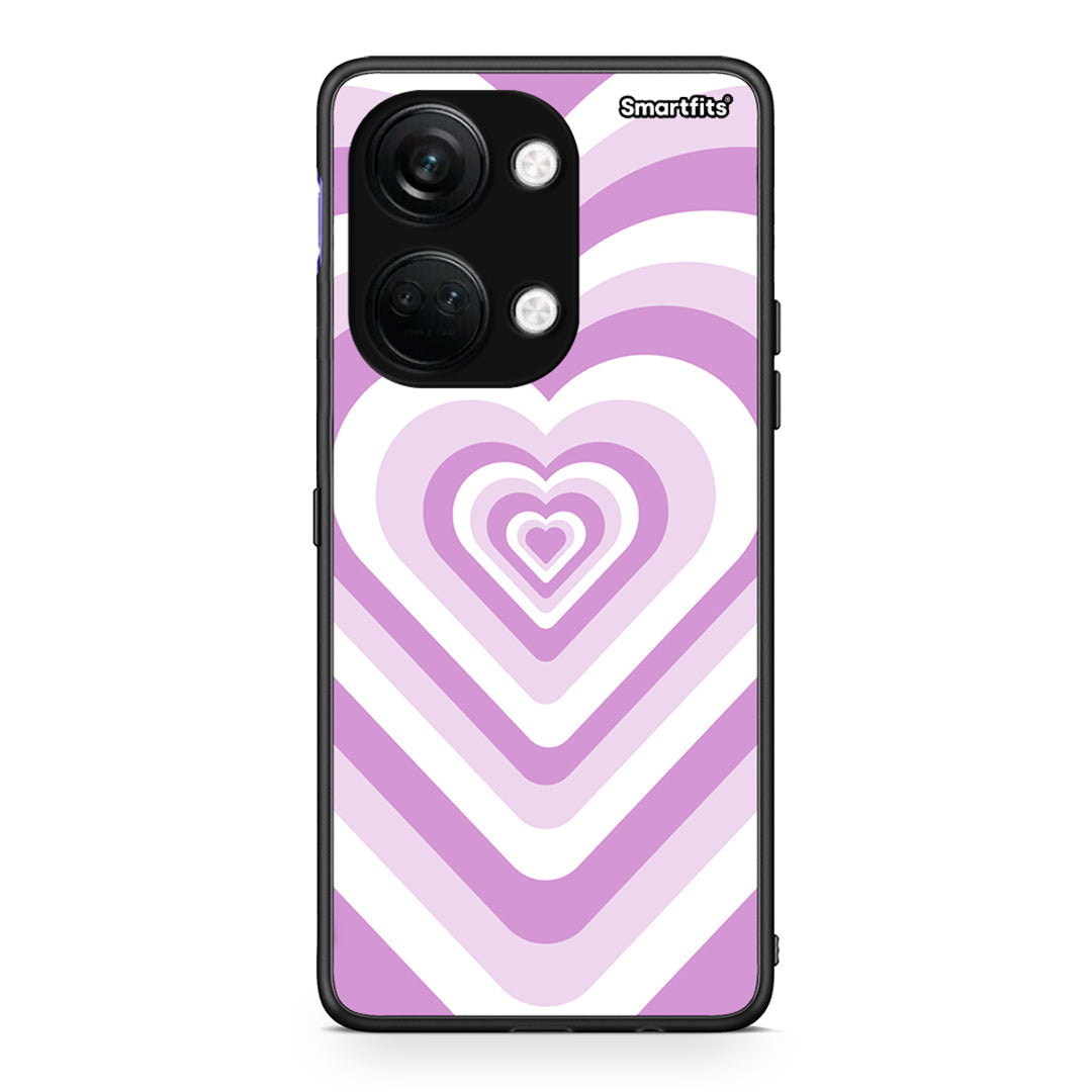 OnePlus Nord 3 Lilac Hearts θήκη από τη Smartfits με σχέδιο στο πίσω μέρος και μαύρο περίβλημα | Smartphone case with colorful back and black bezels by Smartfits