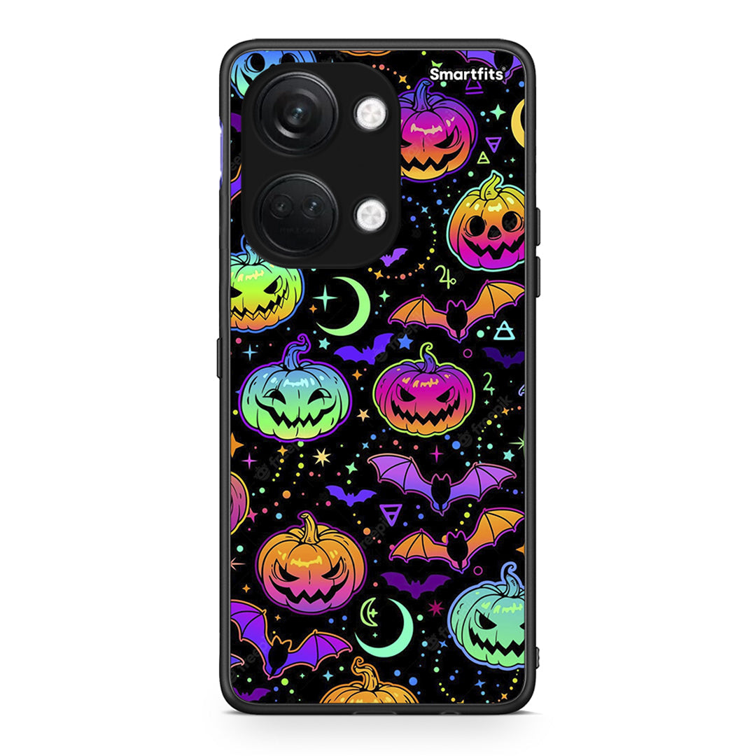 OnePlus Nord 3 Neon Halloween θήκη από τη Smartfits με σχέδιο στο πίσω μέρος και μαύρο περίβλημα | Smartphone case with colorful back and black bezels by Smartfits