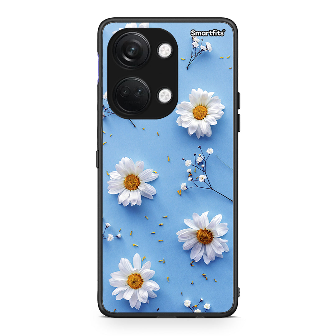 OnePlus Nord 3 Real Daisies θήκη από τη Smartfits με σχέδιο στο πίσω μέρος και μαύρο περίβλημα | Smartphone case with colorful back and black bezels by Smartfits