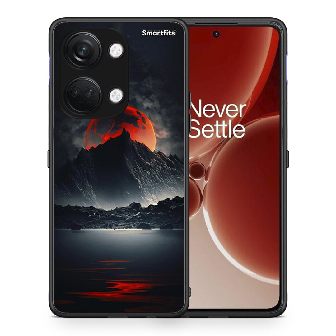 Θήκη OnePlus Nord 3 Red Full Moon από τη Smartfits με σχέδιο στο πίσω μέρος και μαύρο περίβλημα | OnePlus Nord 3 Red Full Moon case with colorful back and black bezels