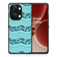 Thumbnail for Θήκη OnePlus Nord 3 Swimming Dolphins από τη Smartfits με σχέδιο στο πίσω μέρος και μαύρο περίβλημα | OnePlus Nord 3 Swimming Dolphins case with colorful back and black bezels