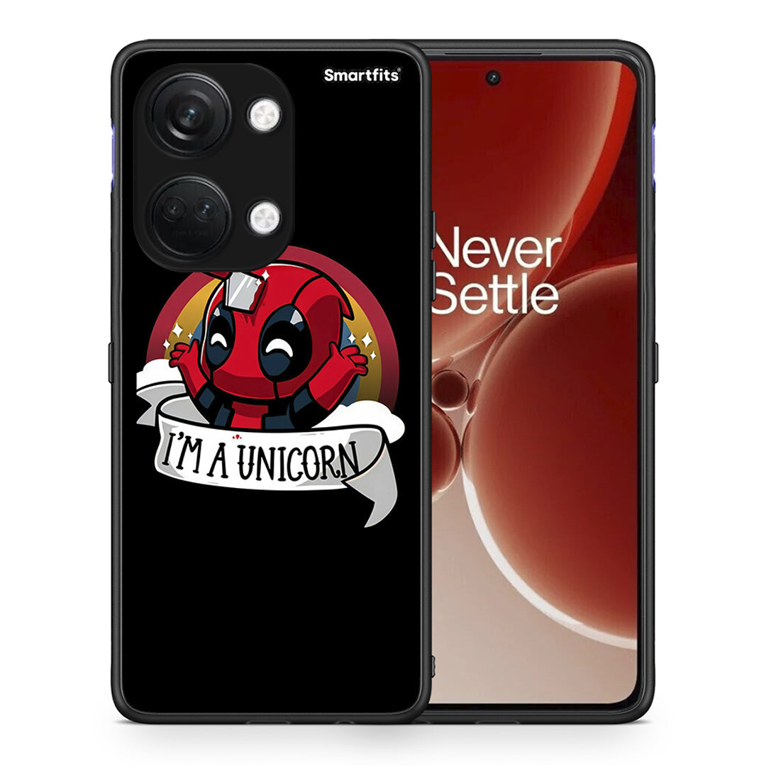 Θήκη OnePlus Nord 3 Unicorn Deadpool από τη Smartfits με σχέδιο στο πίσω μέρος και μαύρο περίβλημα | OnePlus Nord 3 Unicorn Deadpool case with colorful back and black bezels