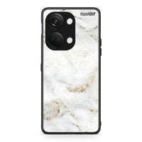 Thumbnail for OnePlus Nord 3 White Gold Marble θήκη από τη Smartfits με σχέδιο στο πίσω μέρος και μαύρο περίβλημα | Smartphone case with colorful back and black bezels by Smartfits