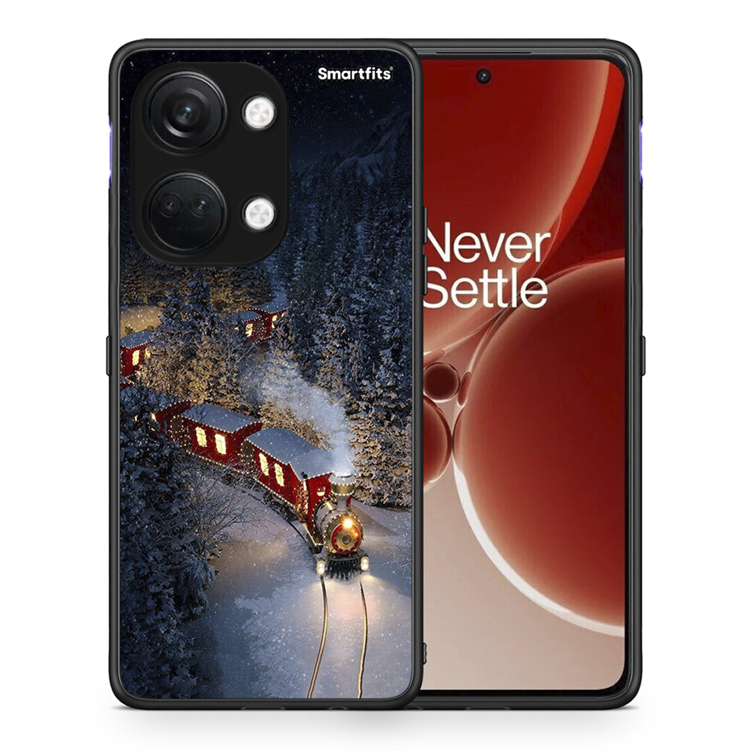 Θήκη OnePlus Nord 3 Xmas Train από τη Smartfits με σχέδιο στο πίσω μέρος και μαύρο περίβλημα | OnePlus Nord 3 Xmas Train case with colorful back and black bezels