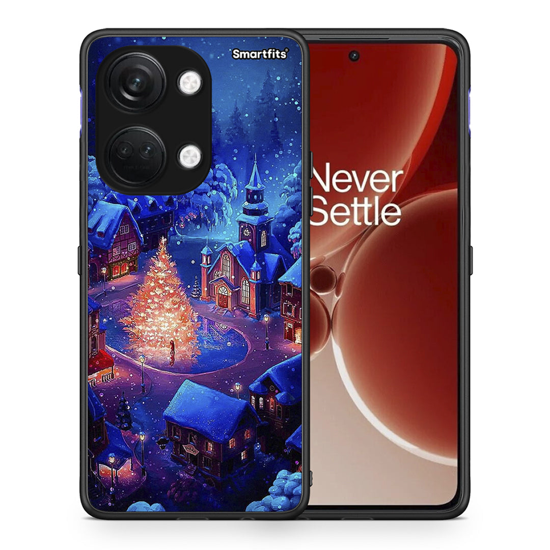 Θήκη OnePlus Nord 3 Xmas Village από τη Smartfits με σχέδιο στο πίσω μέρος και μαύρο περίβλημα | OnePlus Nord 3 Xmas Village case with colorful back and black bezels