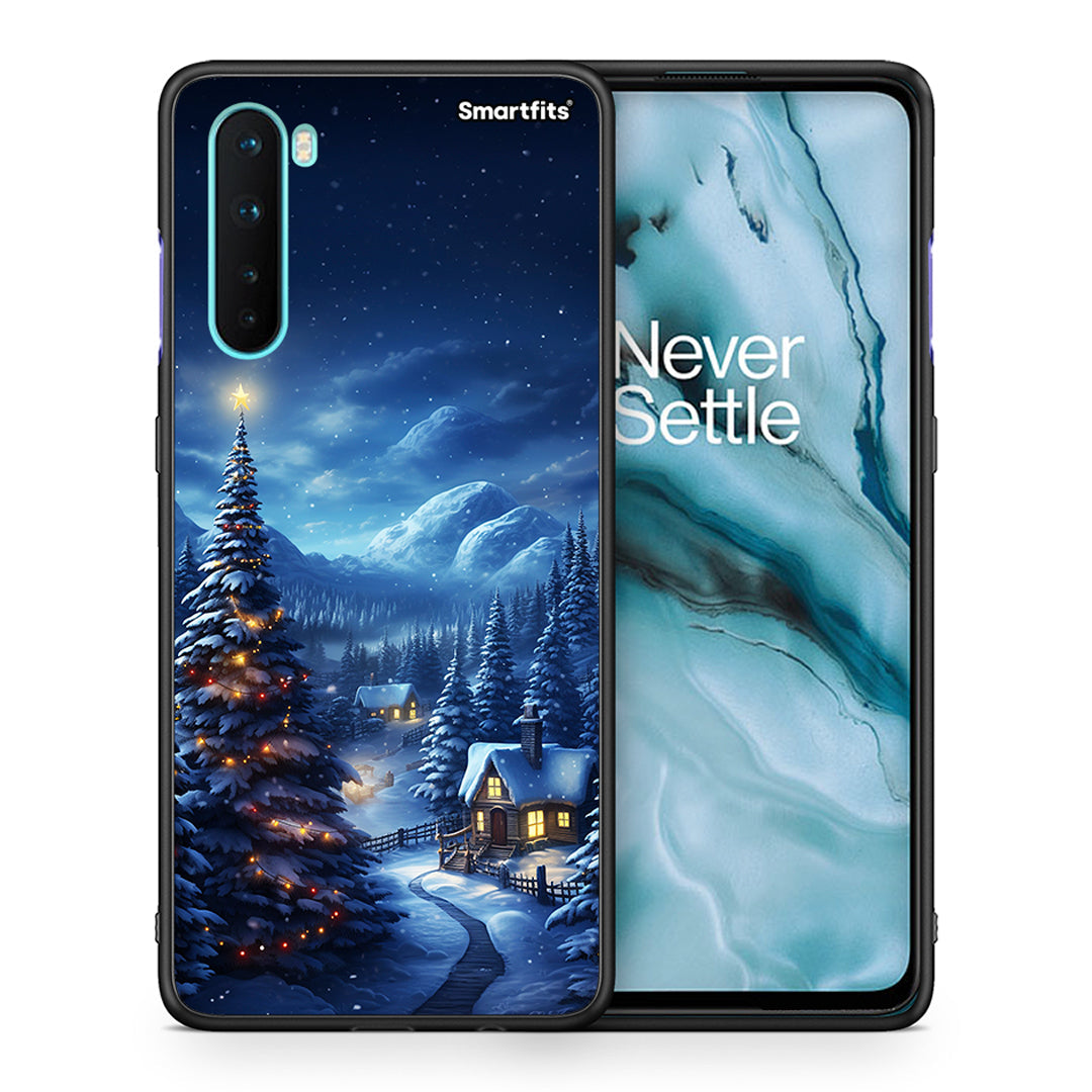 Θήκη OnePlus Nord 5G Christmas Scenery από τη Smartfits με σχέδιο στο πίσω μέρος και μαύρο περίβλημα | OnePlus Nord 5G Christmas Scenery case with colorful back and black bezels