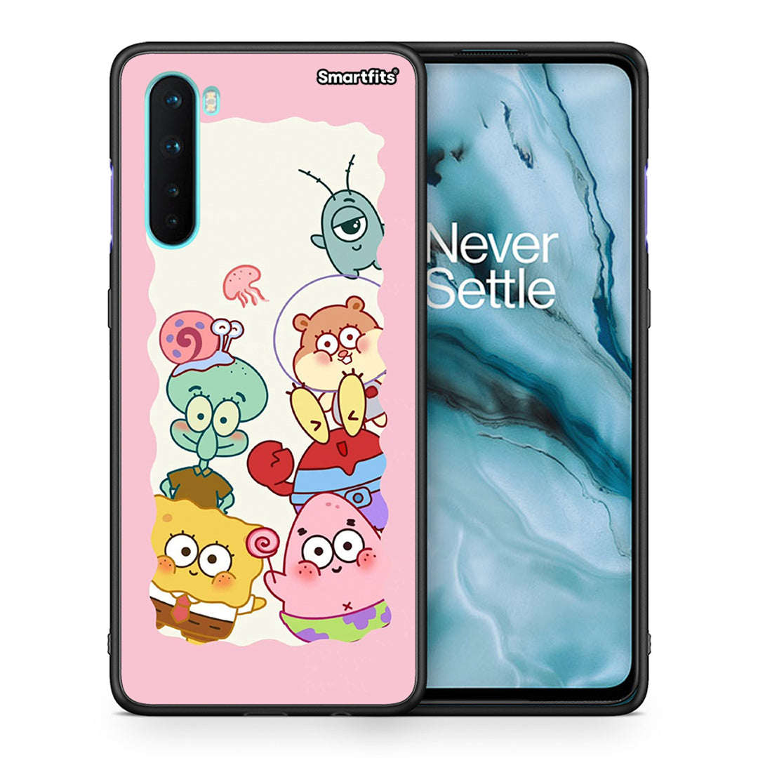 Θήκη OnePlus Nord 5G Cute Companion από τη Smartfits με σχέδιο στο πίσω μέρος και μαύρο περίβλημα | OnePlus Nord 5G Cute Companion case with colorful back and black bezels